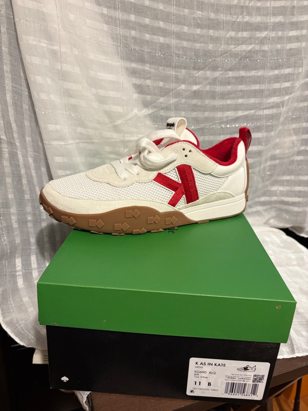kate spade White and Red Women's Sneakers